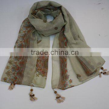 Cotton Indian Scarf With Beads Beaded Scarves photo-3
