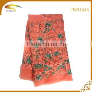 Wholesale High Quality Latest Asian Africa Decorative Embroidery 3D Patterned Chiffon Silk Fabric Market in Japan photo-3