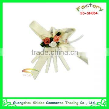 Small rose center ribbon bow flower