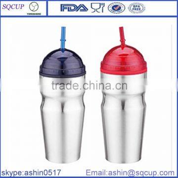 Bpa Free 16oz Double Wall Straw Mug With Ice Tumbler With Straw From China Factory