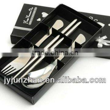 SS wedding spoon and fork set with color box and small MOQ