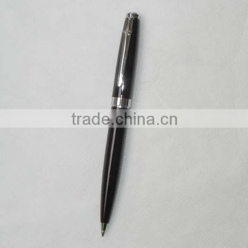 Black lacquer finished metal ballpoint pen for promotion