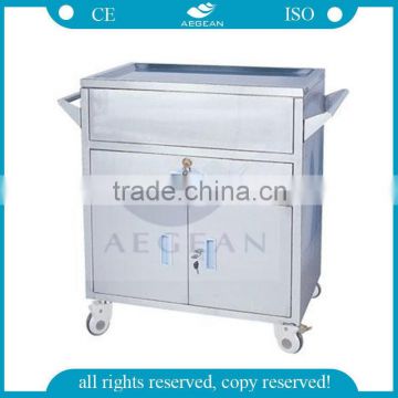 AG-ET023 Stainless steel medication movable hospital emergency trolley