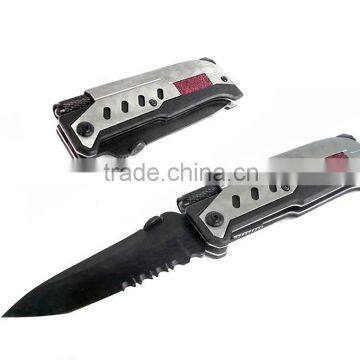 Outdoor multifunction survival knife with fire starter and led flashlight