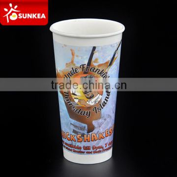 Disposable cold drink two sided poly coated paper cup