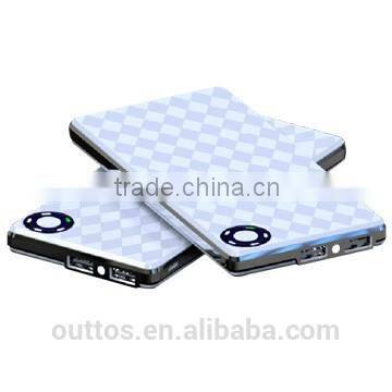 Universal 8000mAh polymer power banks with dual USB Output for smartphone, Laptop, Tablet PC