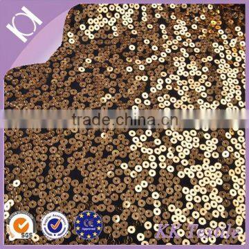 modern design orange 5 mm sequin embroidery velvet fabric                        
                                                Quality Choice