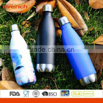 Double Wall Stainless Steel Vacuum Insulated Water Bottle With Cola Shaped Powder Coating photo-2