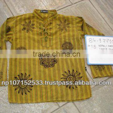 SHMS10 strSHMS11 strappy cotton shirt with stone wash block print