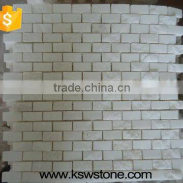 White thamoss white marble mosaic tile natural split finising