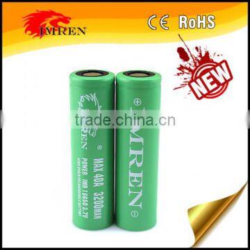 IMREN best quality imren 18650 3200mah 40A discharge Li-Mn rechargeable battery for car battery