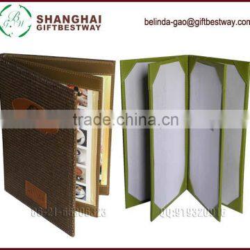 4 Folder PU Leather Menu Cover Leather Menu Holder photo-4