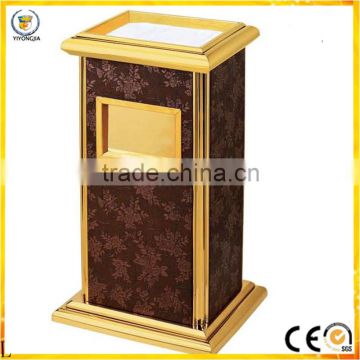 luxary stainless steel waste bin with leather