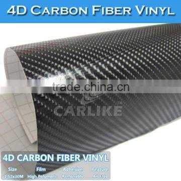 CARLIKE Brand Hot Sale 1.52*30m 4D Carbon Fiber Vinyl Car Sticker Manufacturer