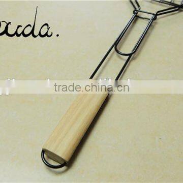 Stainless Steel Double Barebecue Bbq Grill Net With Wooden Handle BD-B8100 photo-2