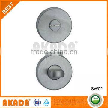 round solid stainless steel WC lock on rose