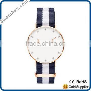 top selling prodcut wirst ladies watches diamond watch nato nylon strap watch quartz watch