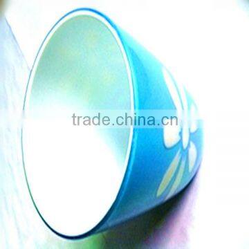 A bowl shaped plastic flowerpot,custom logo