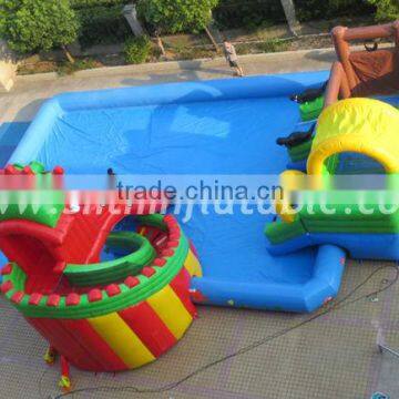 Tropical inflatable swimming pool