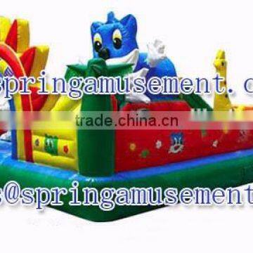 Blue cat outdoor inflatable playgrounds, hot sale park inflated fun city SP-FC031