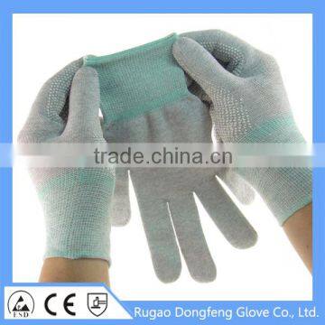 ESD PVC Dot Palm Polyester Gloves - Electronic Parts Handling