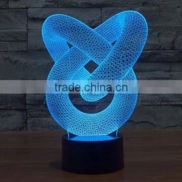 Mosunx Busines Night Light Optical 3D Chain Link Lighting Laser Cut Desk Lamp with USB port LED for children