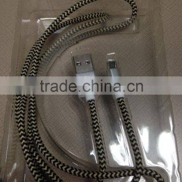 (WK-B009) Fashion style high quality charging & sync data HOT braided Metal micro usb2.0 cable