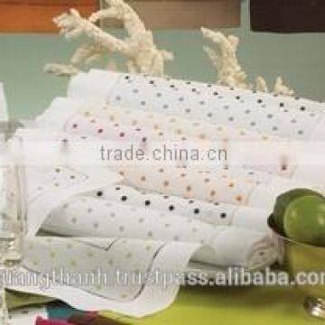 Hand Hemstitched Napkin, Embroidered Napkin, Embroidery Napkin, White Cotton Napkin, 100% Cotton Napkin