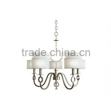 2014 Iron brushed nickel chandelier lamp/lights for fixture with CE