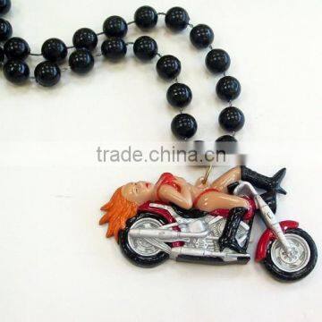 Promotional Beads Lady On Motor Bike Mardi Gras Beads Carnival Necklace