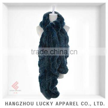 lady women fashion rex rabbit fur scarf LK15060