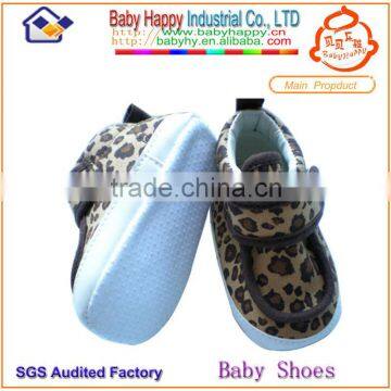 2014 hotest wholesale canvas leopard boat baby shoes