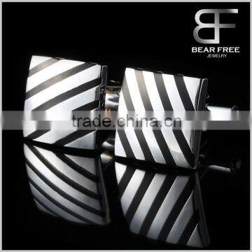 Modern Stripes Enamel Cufflinks For Mens Shirt