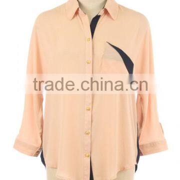 CHAIN TRIMMED CUTOUT BACK SHIRT