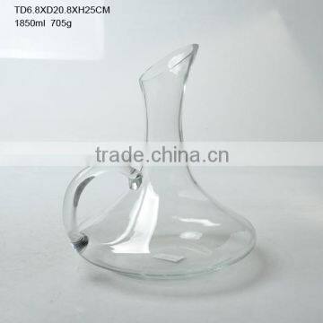 1.8L crystal glass wine decanter with handle