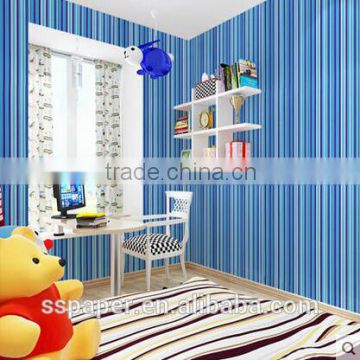 2016 hotsale Self-adhesive wallpaper Environmental protection PVC wallpaper/45cm *10m blue stripes cotton wallpaper                        
                                                Quality Choice