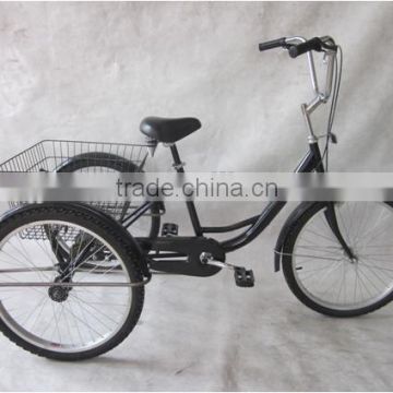 24''6 speed steel tricycle/ cargo trike/ three wheels bicycle made in china