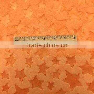 Wholesale New Design Eco Friendly Baby Loves Orange Minky Star Baby Fabric