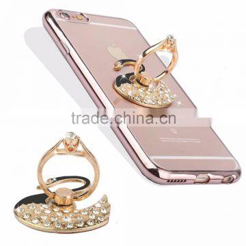 Samco Luxury Crystal Swan Shape Universal Phone Stand ,Multi-Angle Portable Stand, 360 Rotation Aluminium Alloy Ring Grip photo-4