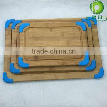 3pcs bamboo chopping block with silicone feet