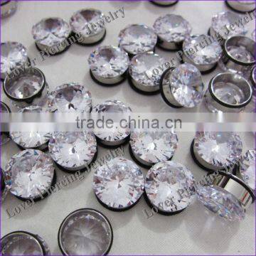 With Zircon Design High Polish Stainless Steel Ear Plug Piercing Jewelry [SS-P353]