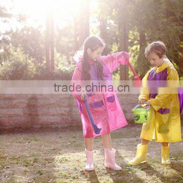 polyester nylon with pu coating non-toxic kids Raincoat