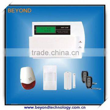 Wired and wireless alarm system with LCD display