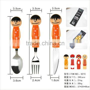 China professional 3pcs spoon fork and knife set for Children