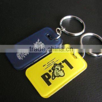 Custom logo style plastic mobile phone key chain