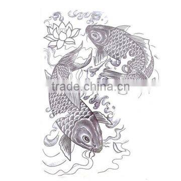 new fashion water proof double fish temporary tattoo sticker