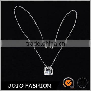 Trending Hot Fashion Jewelry Equare Diamond Silver Necklace