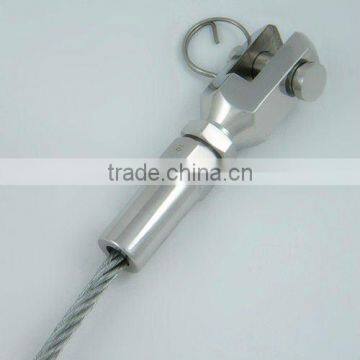 Stainless steel fork swageless terminal