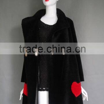 Factory Direct Wholesale Fashion Ladys Wool Lamb Sheared Leather Fur Jacket photo-6