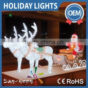 Outdoor Led Lighted Santa Claus Sleigh Christmas Decoration